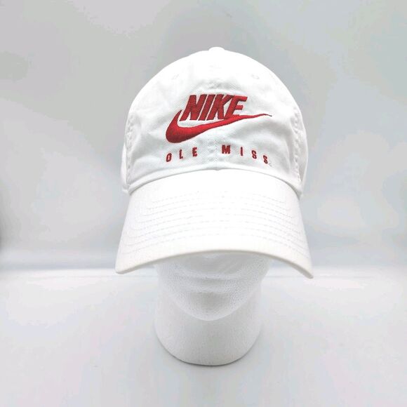 Ole Miss Rebels Hat Cap White Adjustable Strapback NCAA Football Nike Men's - Picture 1 of 7